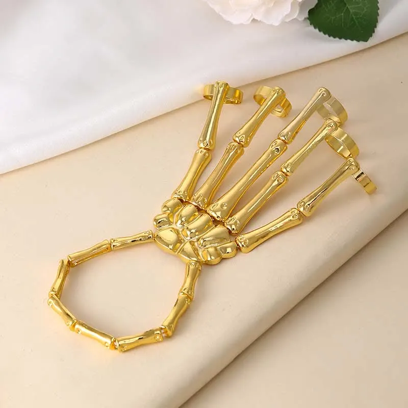 Skeleton Pattern Design Folding Rings Bracelet