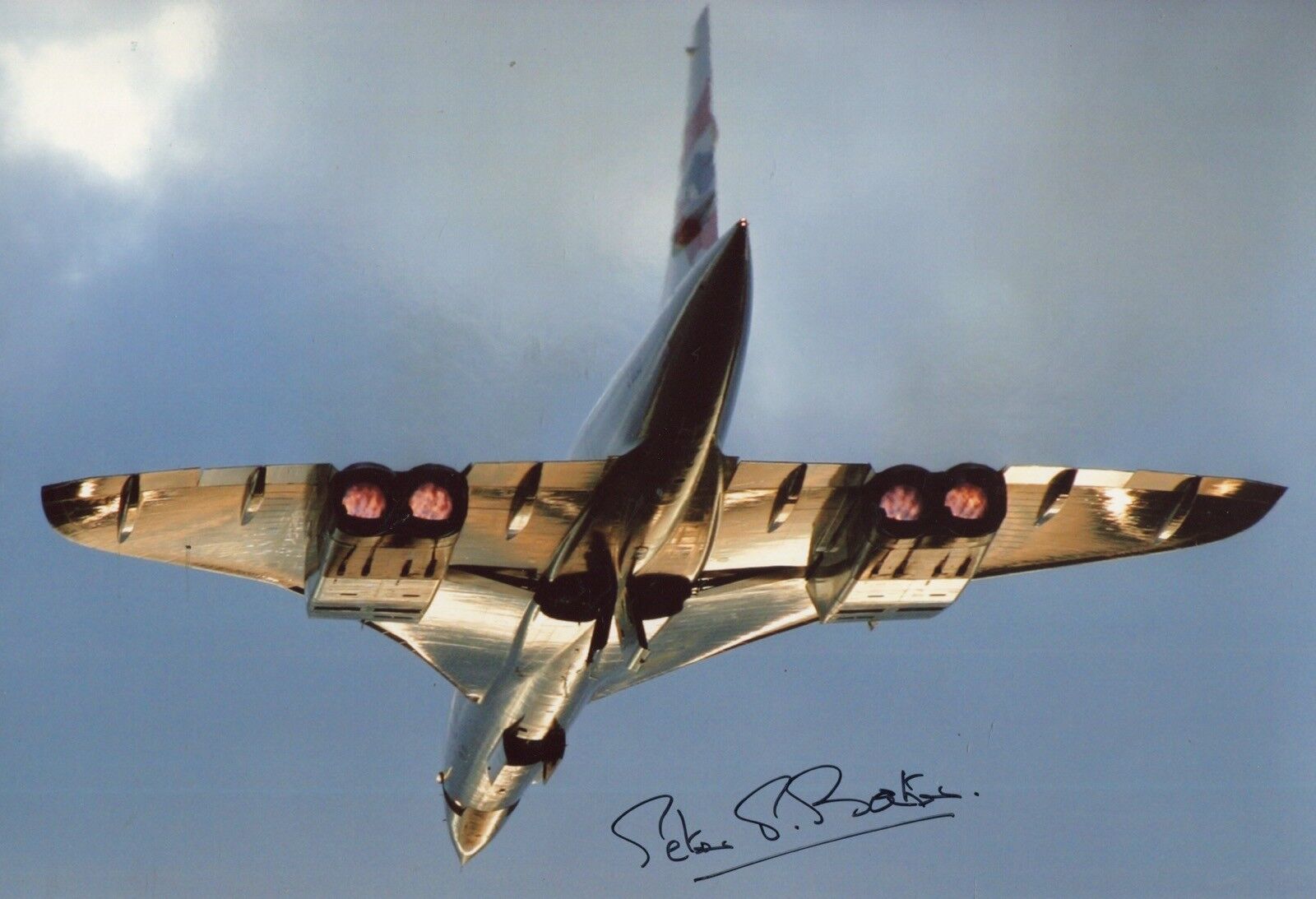 BA Concorde Assistant Chief Test Pilot Peter Baker signed Photo Poster painting UACC DEALER