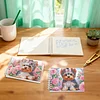 2 Pack Flower Puppy DIY Diamond Art Spiral Notebook Kit 80 Pages No Lines