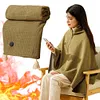 Wearable USB Electric Heated Blanket Heating Electric Blanket Shawl (Green)