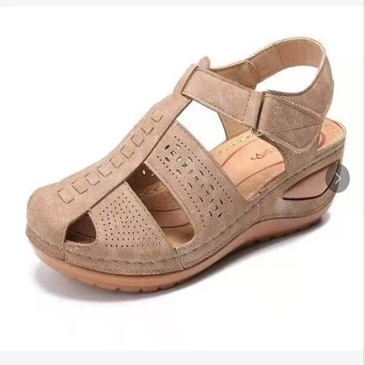 Woman Summer Vintage Wedge Sandals Buckle Casual Sewing Women Shoes Female Ladies Platform Retro Sandalias Plus Size 1108