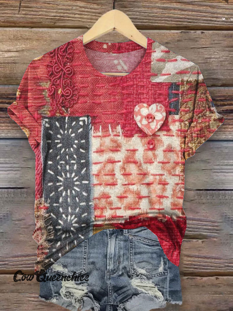 Vintage Heart Art Print T-shirt Multicolor / S