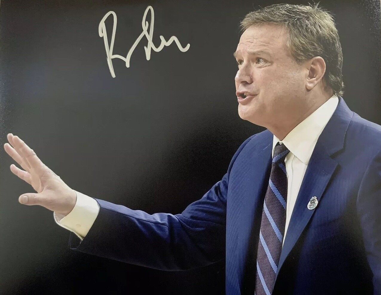 BILL SELF HAND SIGNED 8x10 Photo Poster painting KANSAS JAYHAWKS BASKETBALL HEAD COACH AUTHENTIC