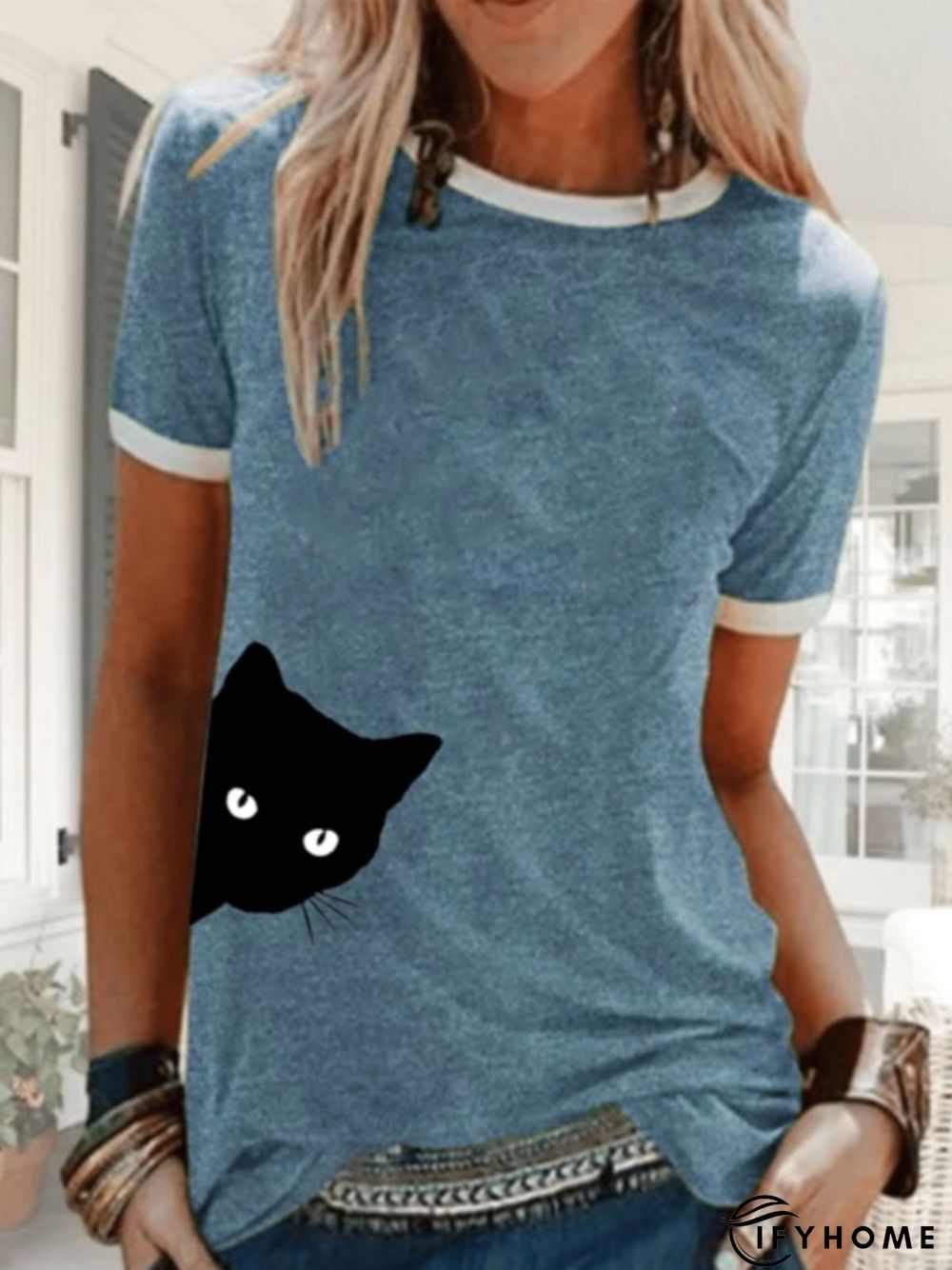 Printed Cotton Casual T-Shirt Top | IFYHOME