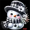 (PDF Pattern) Christmas Snowman 11CT PDF Cross Stitch Pattern Instant Digital Download Counted Printable 17.72x17.72inch
