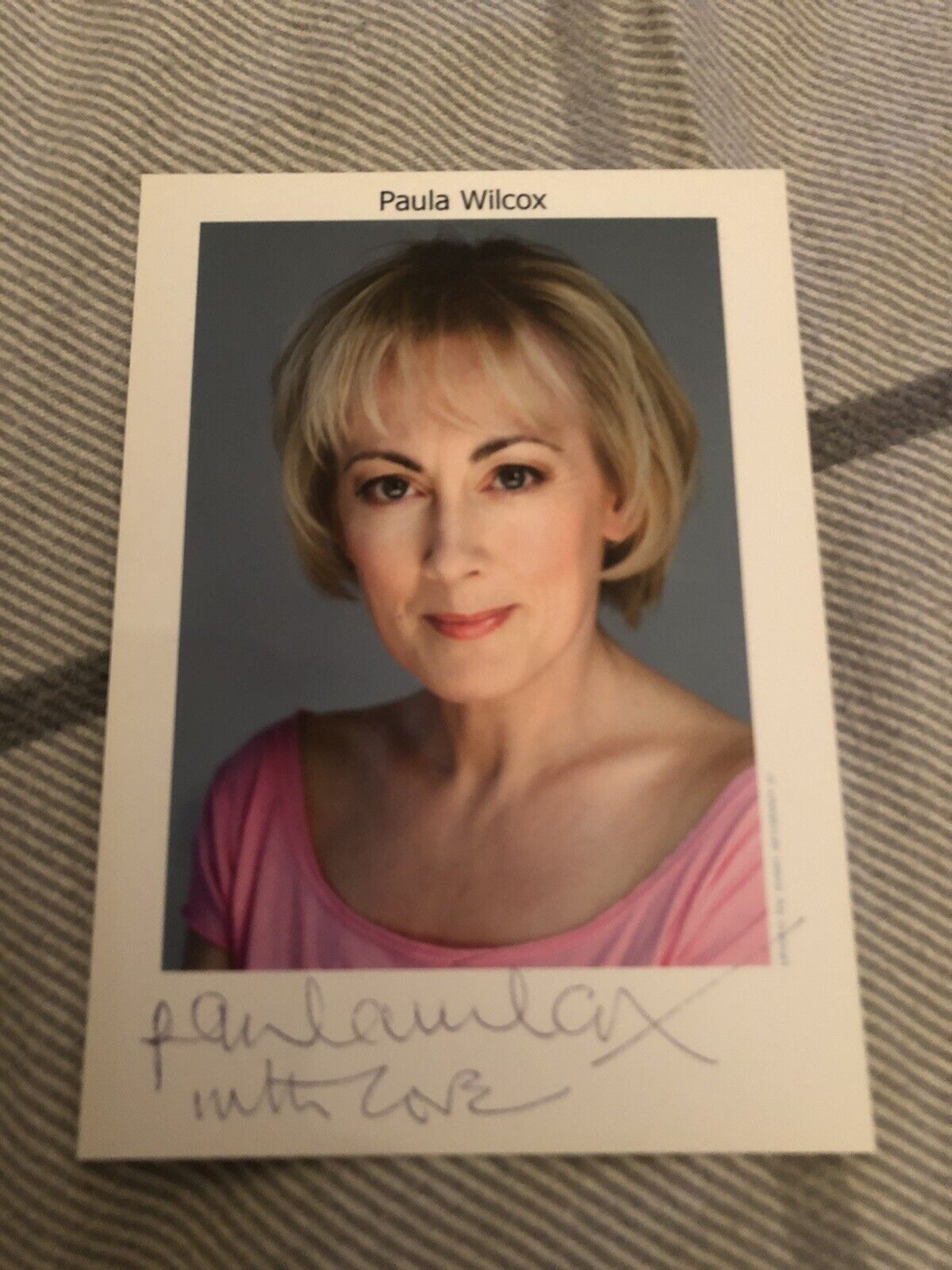 PAULA WILCOX (CORONATION STREET) SIGNED Photo Poster painting