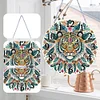(US Local)Acrylic Special Shaped Tiger 5D Diamond Painting Hanging Clock Art Craft