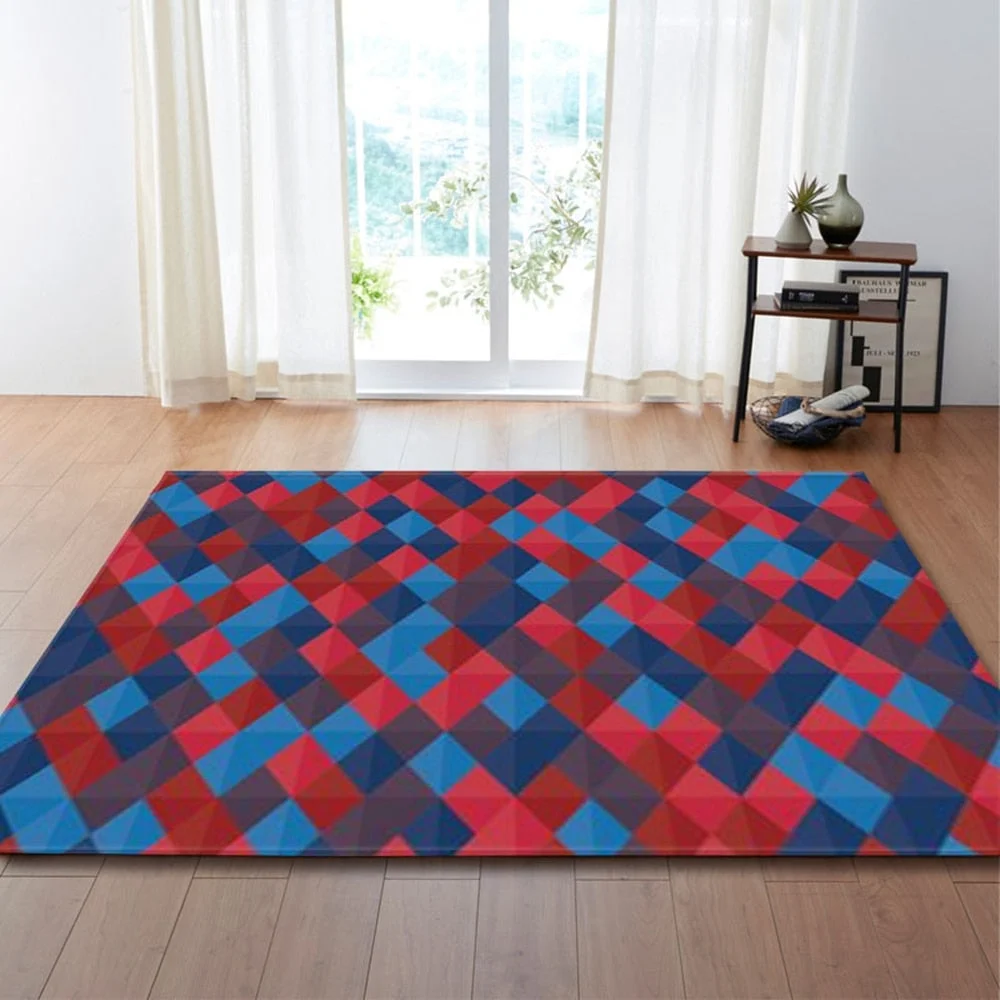 3D Geometric Pattern Carpet Living Room Kids Room Carpets Home Bedroom Decoration Hallway Floor Children Rugs  Bedside Mat