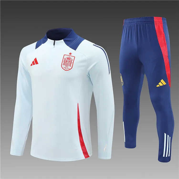 2024-25 Spain light blue half-zip training jersey
