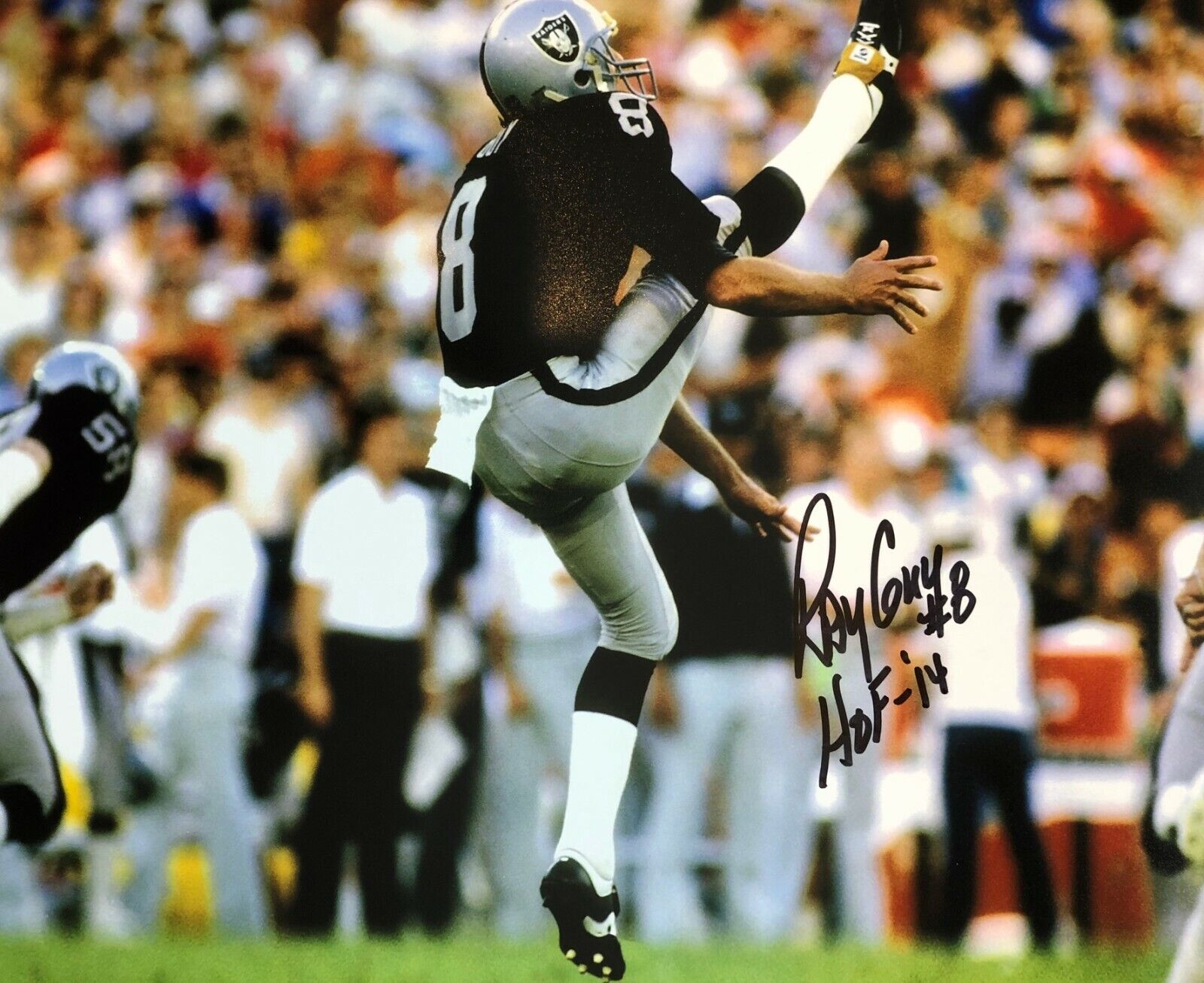 Autographed Ray Guy Oakland Raiders Football 11x14 Photo Poster painting - with COA