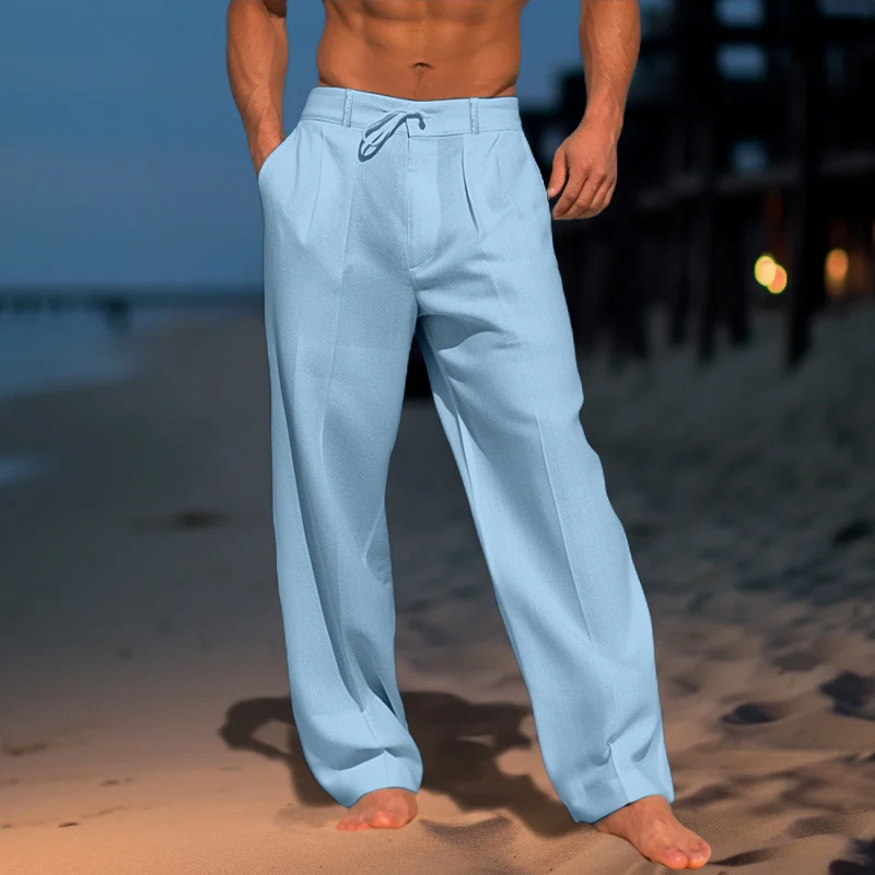 Men's Beach Holiday Linen Pants-inspireuse