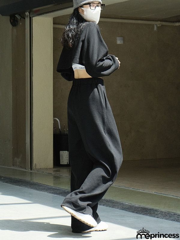 Casual Wide Leg Loose Solid Color Pants
