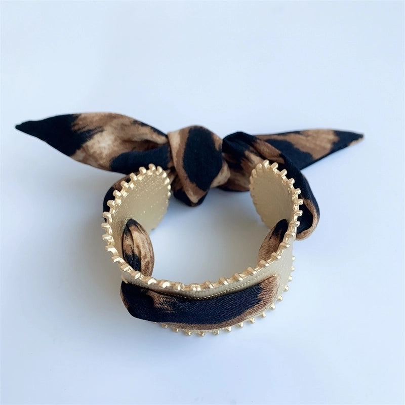 Silk Scarf Alloy Copper Flower Bangle