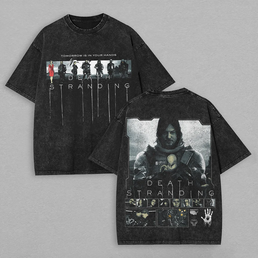 Death Stranding Printed Unisex Washed T-Shirt