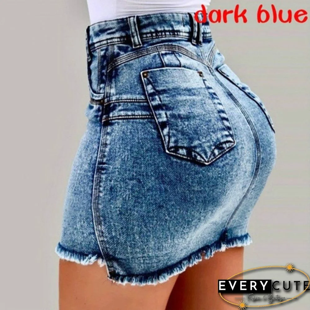 Women Fashion Summer Denim Skirts Slim Fit Casual Pack Hip Jeans Short Skirt Plus Size S~3Xl