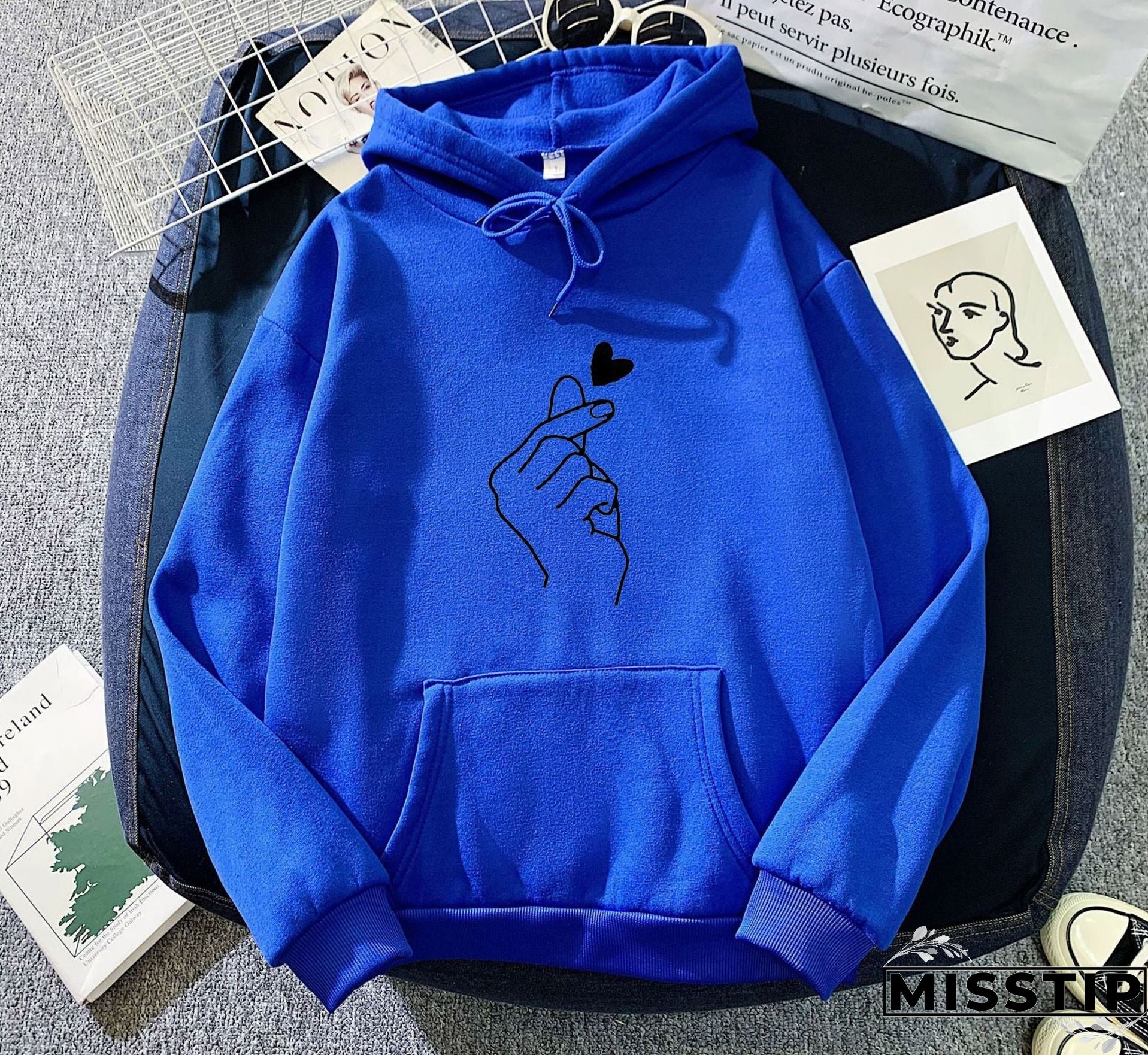 Unique Fleece-lined Hoodie Unisex Wear Loose Sweaters