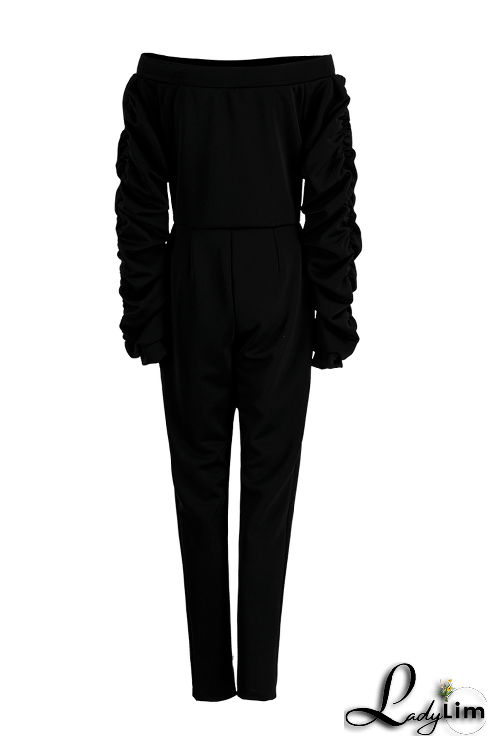 Black Sexy Solid Patchwork Zipper Collar Skinny Jumpsuits