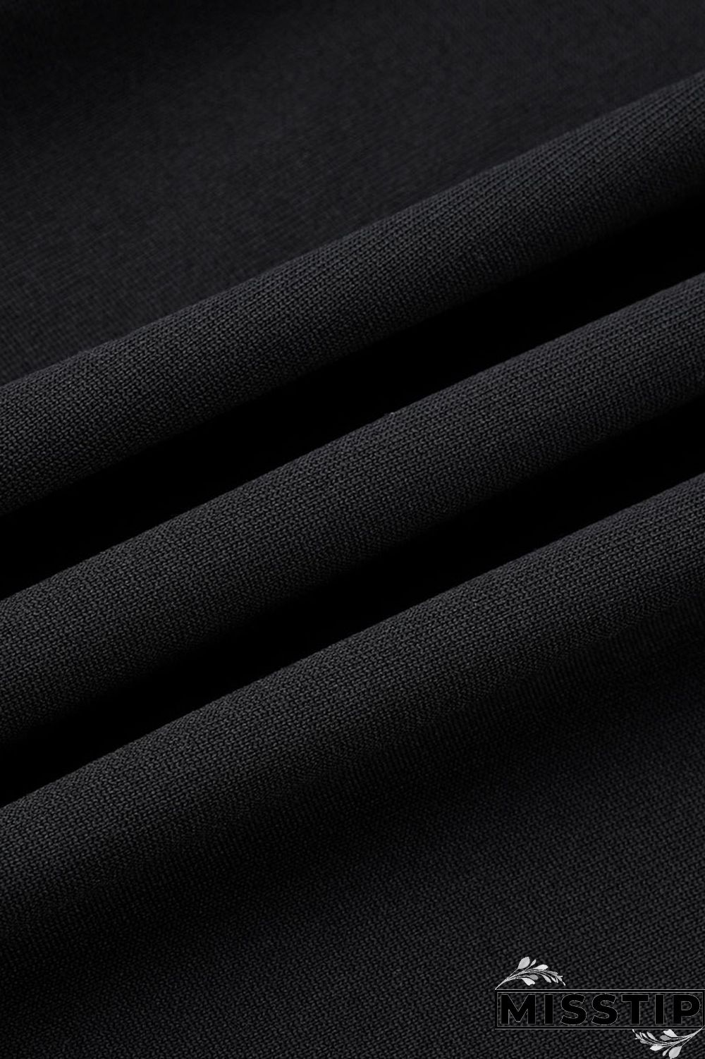 Black Casual Solid Patchwork V Neck Straight Dresses