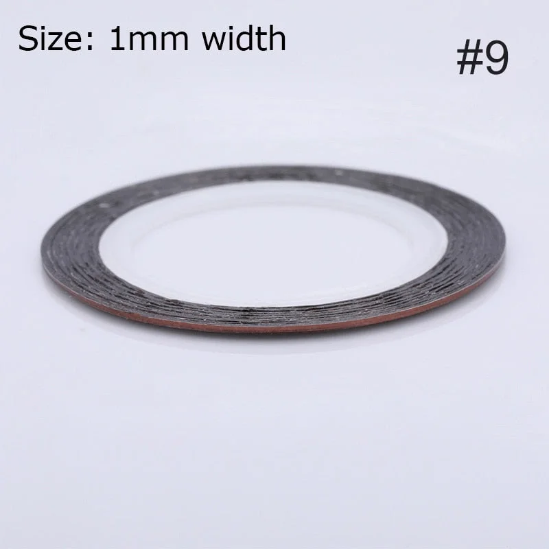 1mm 2mm 6mm Matte Glitter Nail Striping Tape Line Rainbow Multi Color Styling Tool Sticker Decal  DIY Decoration-Nail Inspo