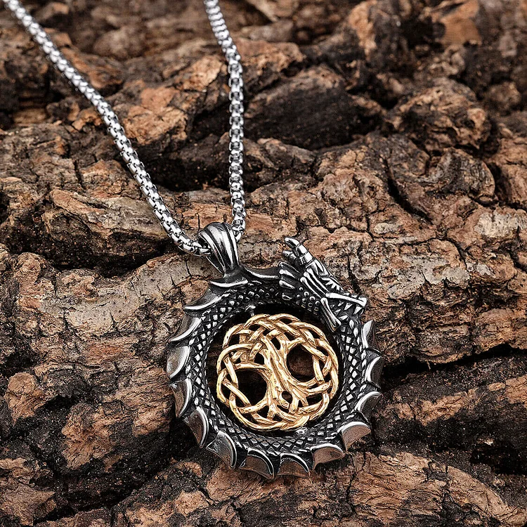 Coutureaura Jormungandr Around Tree Of Life Necklace