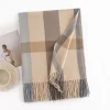 Classic Plaid Autumn Winter Tassel Shawl Scarf