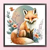 Flower Fox - 18CT Stamped Cross Stitch 25*25cm/9.84*9.84in