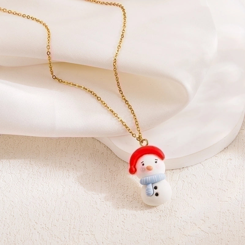 Cute Sweet Cartoon Character Stainless Steel Plating 18k Gold Plated Pendant Necklace