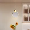 Modern LED Pendant Light Chandelier Long Hanging Light Gold for Office Entrances