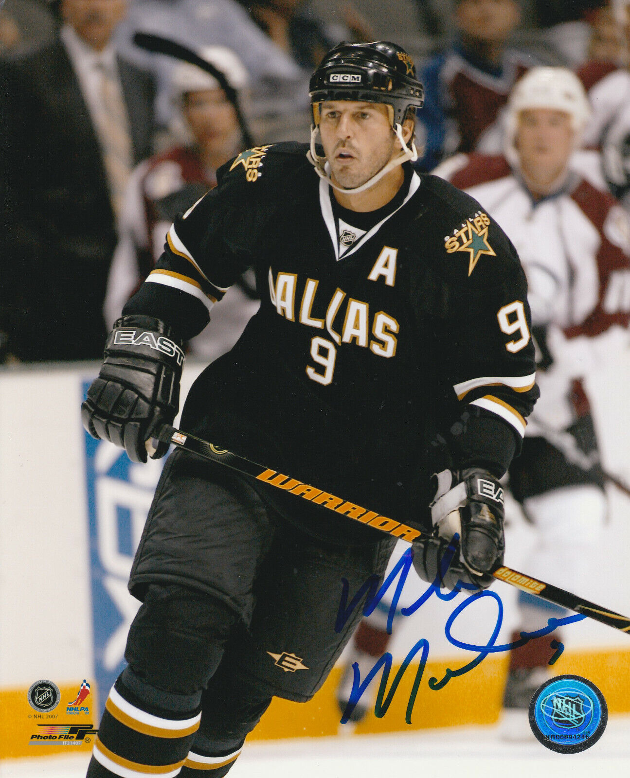 MIKE MODANO SIGNED DALLAS STARS 8x10 Photo Poster painting #4 HHOF Autograph