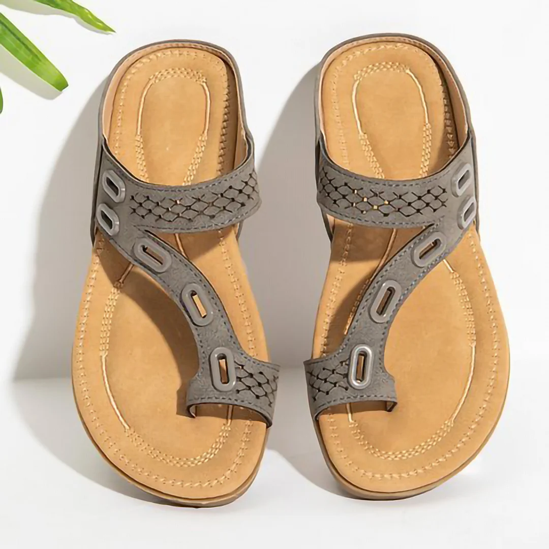 Letclo™ 2021 Summer Orthopedic Vintage Anti-Slip Women Outdoor Flip Flops Flat Slippers Ladies Shoes letclo Letclo