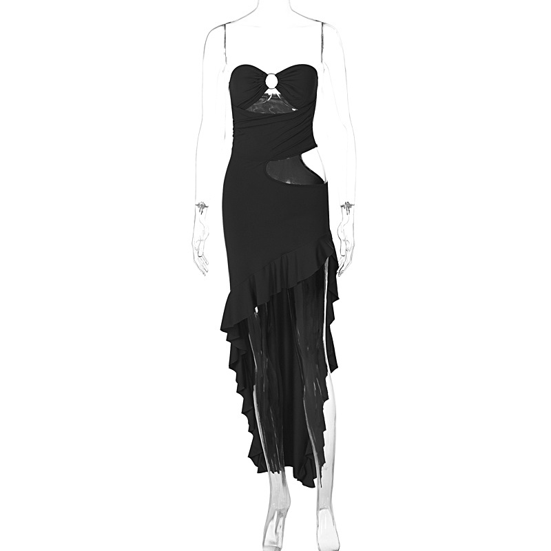 Groksage stylish dresses  Women's Strapless Irregular Dress Split Dress Women's 2024 Summer Sexy Women Dresses on Sale Clearance Women Trending Clothing