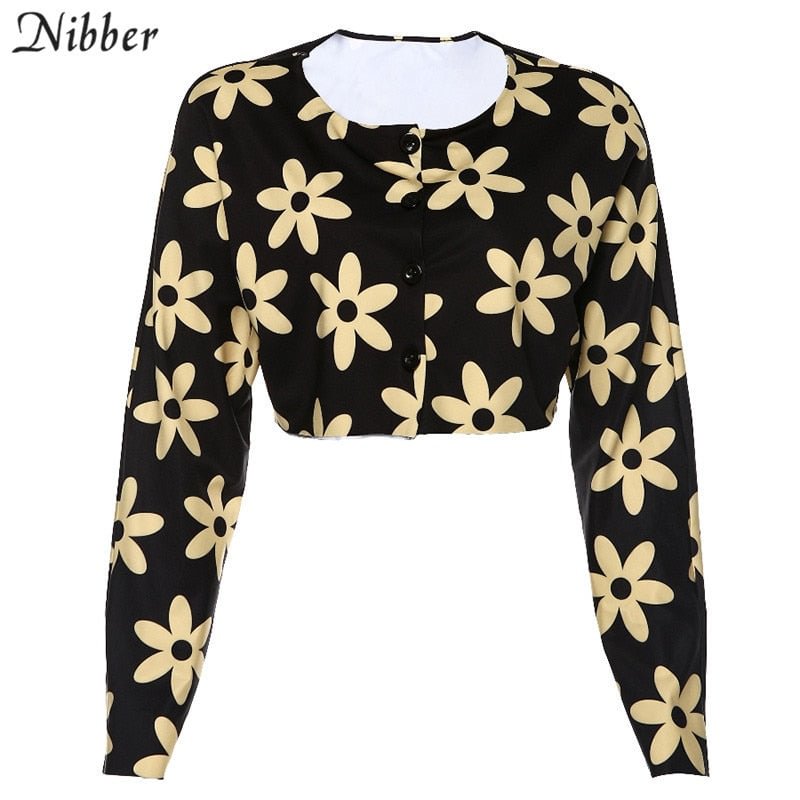 Nibber summer Harajuku full sleeve graphic crop top womens T-shirts 2020 fashion high street casual tops black Tee shirts mujer