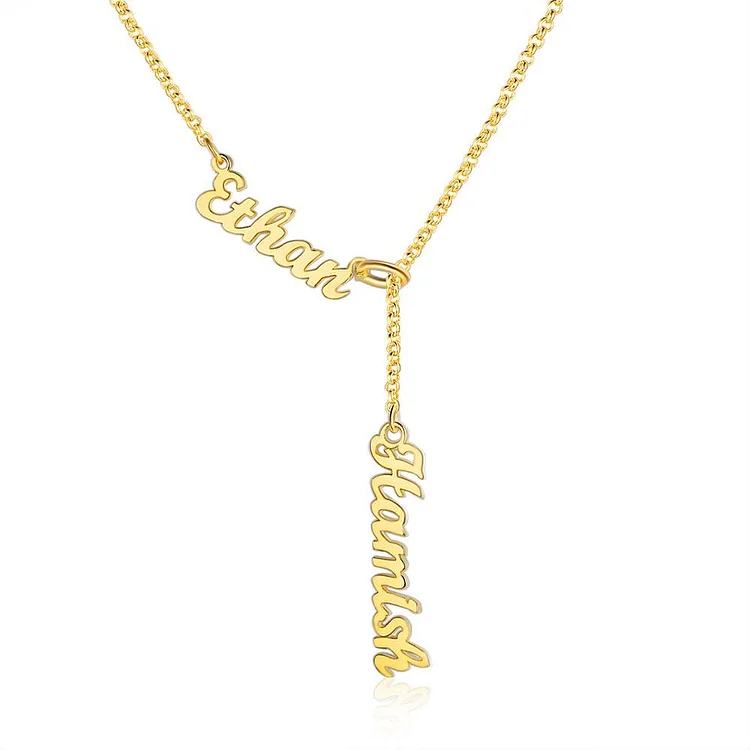 Collier 2 Prénoms Personnalisés Pendentif Pour Femmes Cadeau Maman Fille Anniversaire Jessemade FR