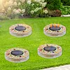 4Pcs LED Mosaic Solar Disk Light Solar-Powered Decorative Driveway Lamps Auto On/Off Ground Mosaic Disk Lamp for Outdoor Walkway Patio & Lawn