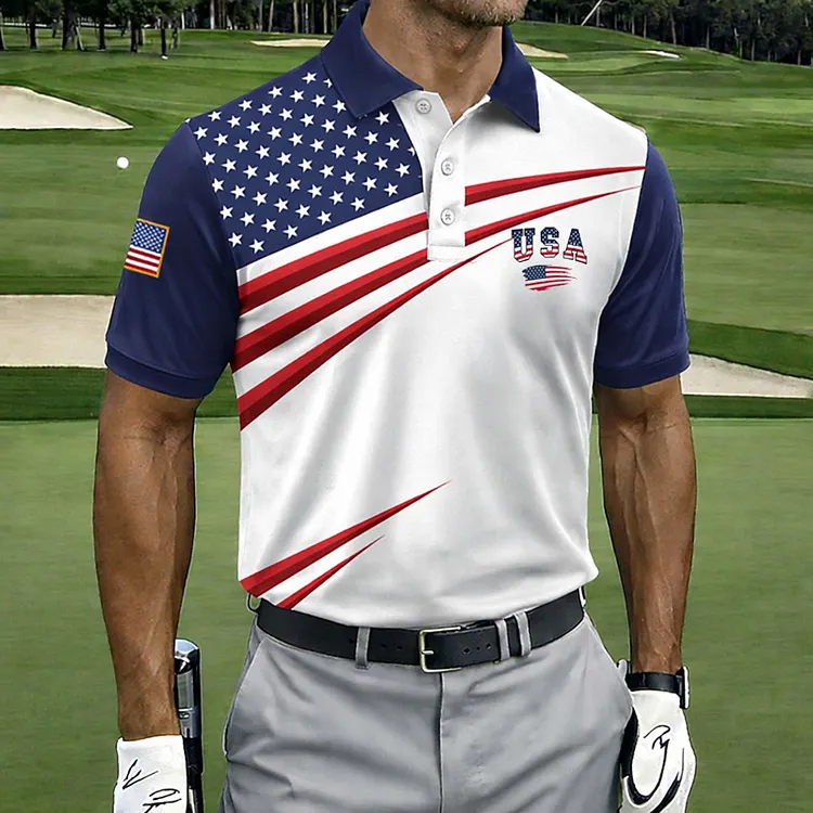 37Necklaces US 250th Anniversary Print Men's Polo Shirt