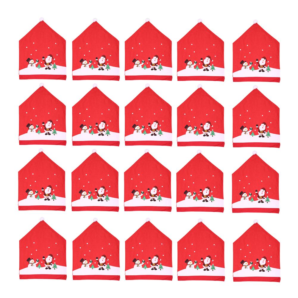 

Christmas Cartoon Santa Claus Snowman Printed Non-woven Fabric Chair Covers, 6 pcs, 501 Original