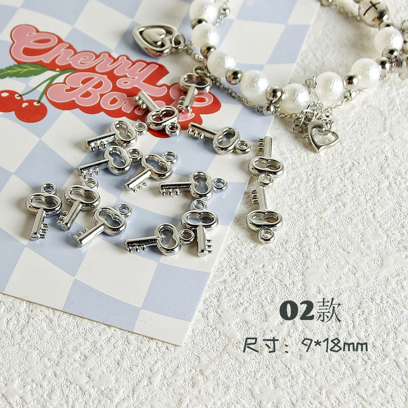 10 PCS/Package 7 * 12mm Arylic Cross Cherry Bow Knot Polished Pendant Jewelry Accessories