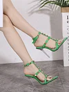 Transparent Rivet Transparent Pointed Tall Heels