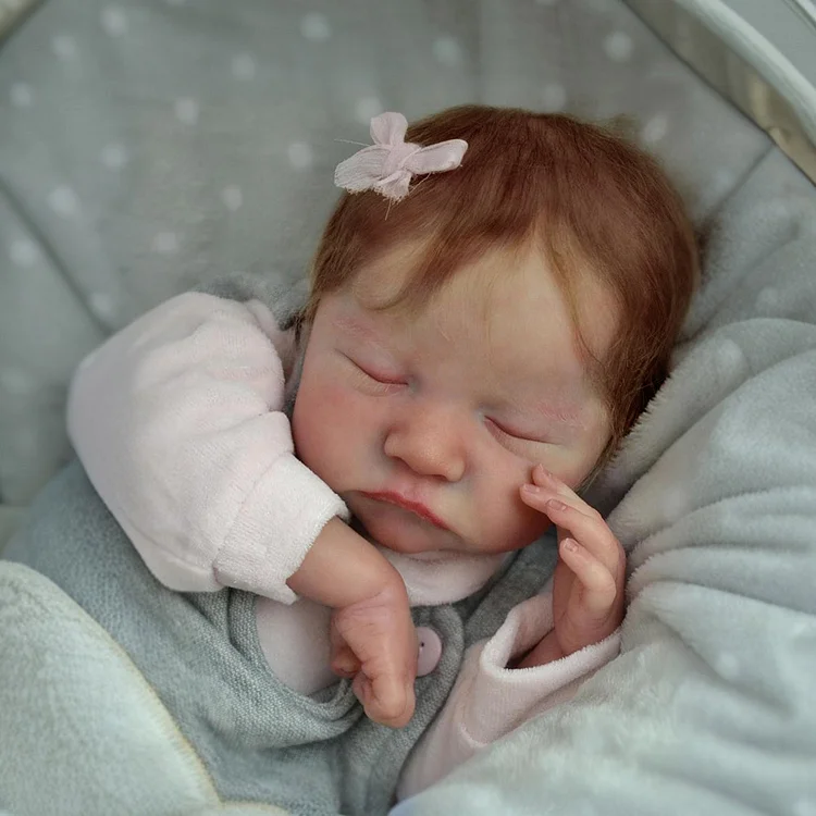 20" Sleeping Real Lifelike Silicone Vinyl Body Reborn Doll Girl Tess with Chubby Face & Soft Touch Body