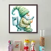 Goblin Goes To Toilet-18CT Stamped Cross Stitch 25*25cm/9.84*9.84in