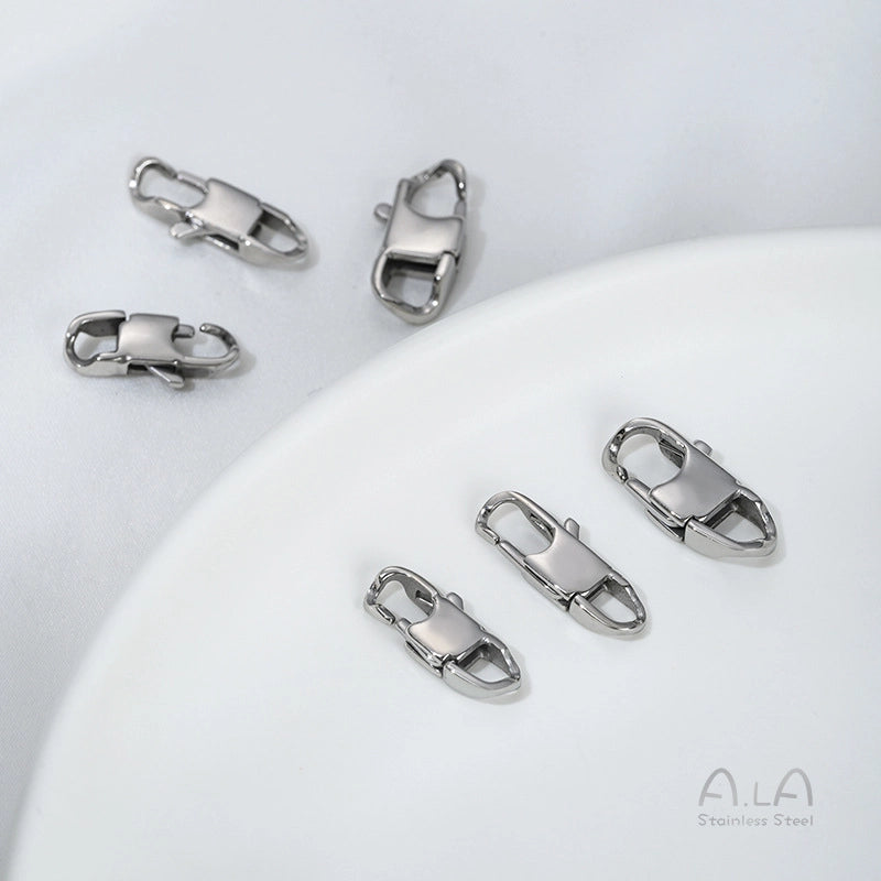 1 Piece 6*11mm Titanium Steel Solid Color Polished Jewelry Buckle Jewelry Accessories