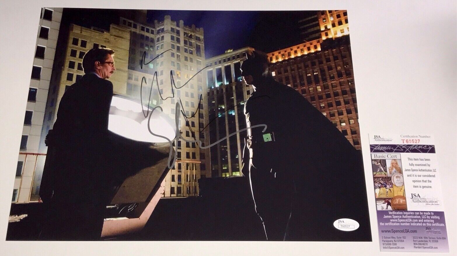 Christian Bale & Gary Oldman Signed 11 X 14 The Dark Knight Autograph JSA COA