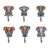 6pcs/set DIY Special-shaped Diamond Painting Wall-mounted Key Hook Kit (Elephant)