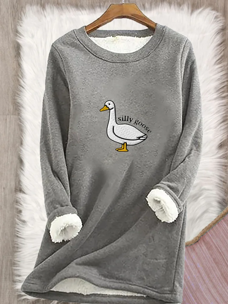 Women's Silly Goose Casual Fleece Sweatshirt socialshop