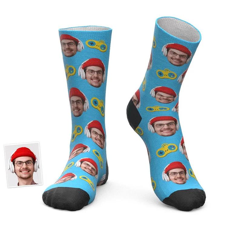 Custom Face Socks Busy Gaming Socks Funny Socks Gift for Gamer