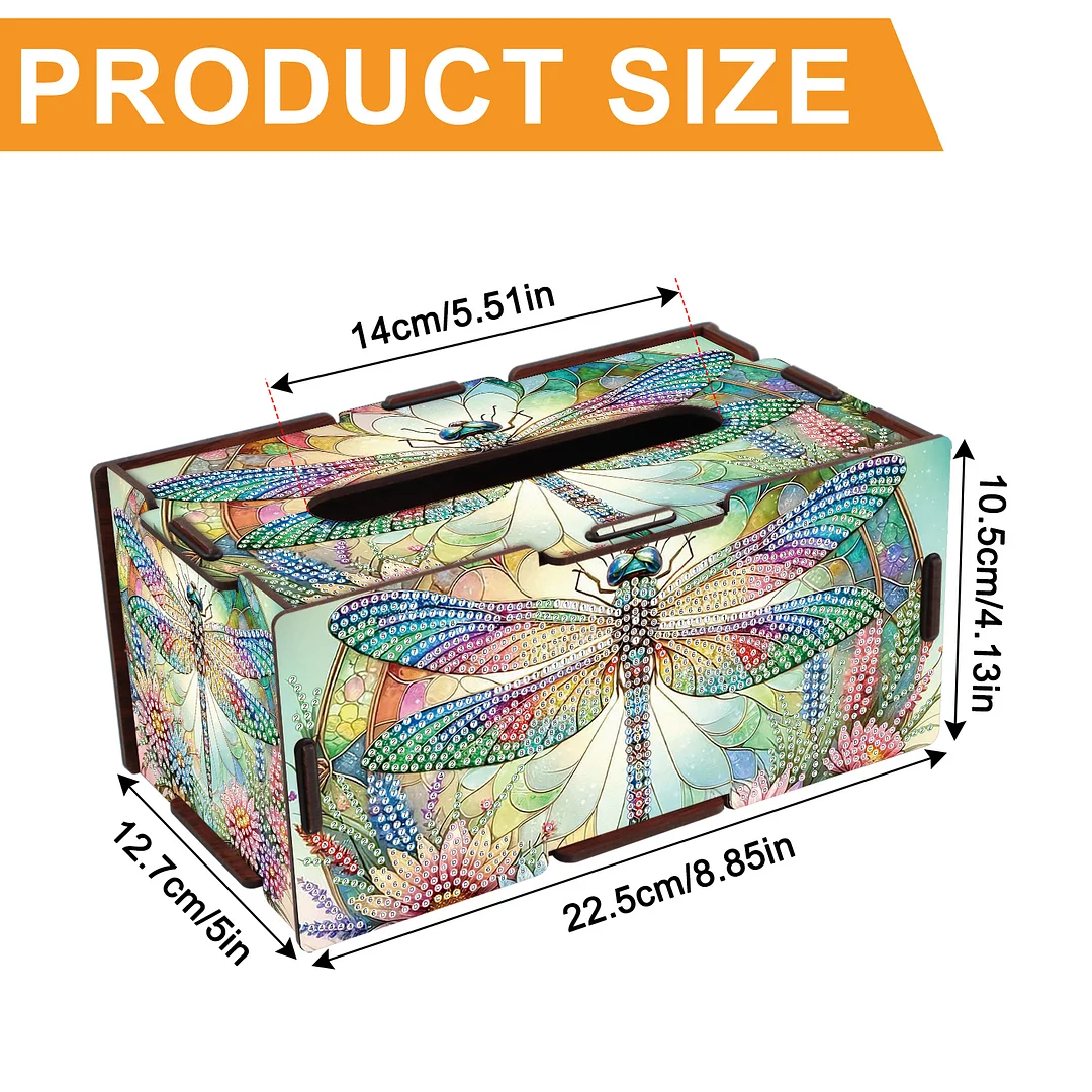 Wooden Diamond Painting Tissue Box for Home and Office Decoration (ZJH038)