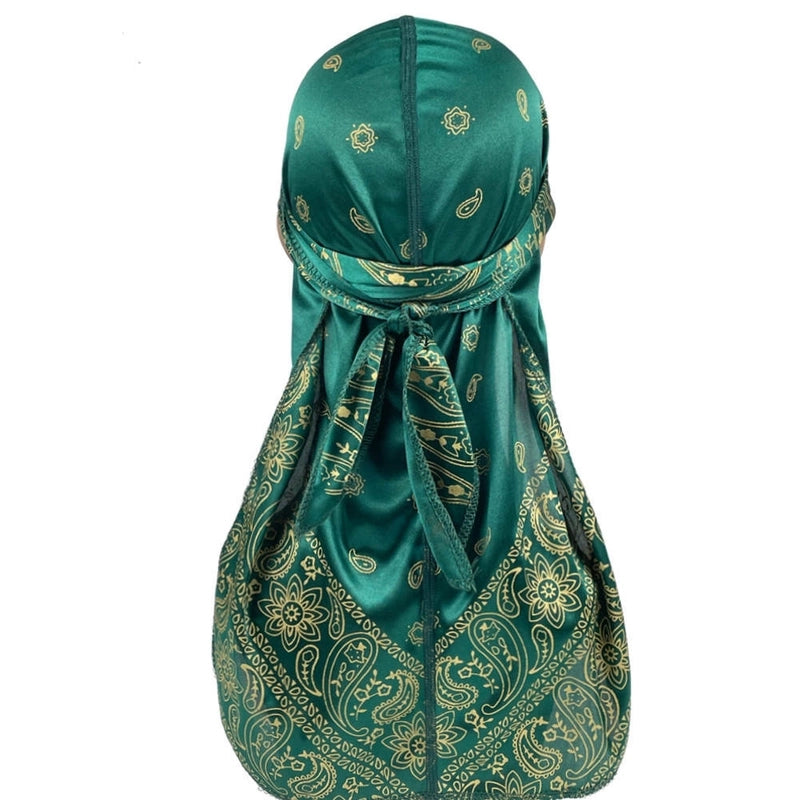 Explosions Amoeba Imitation Silk Long Tail Pirate Hat Baotou Hat Hip Hop Cloak Hat DURAG