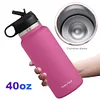 40oz Insulated Cup Mug Straw Lid Stainless Steel Thermos Water Bottle Wide Mouth
