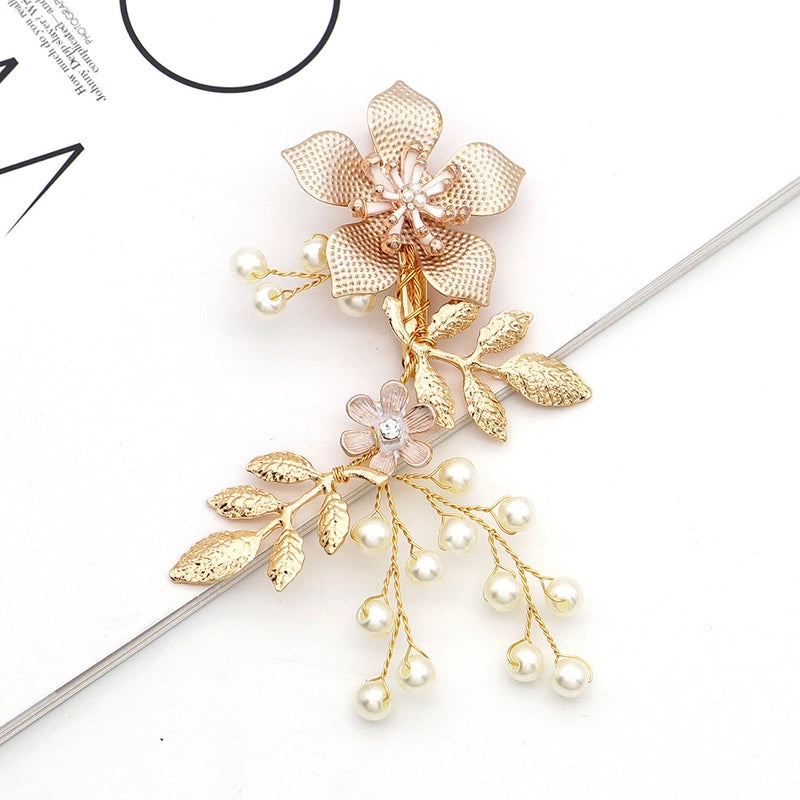 Women’s Pastoral Flower Rhinestone Hair Clip