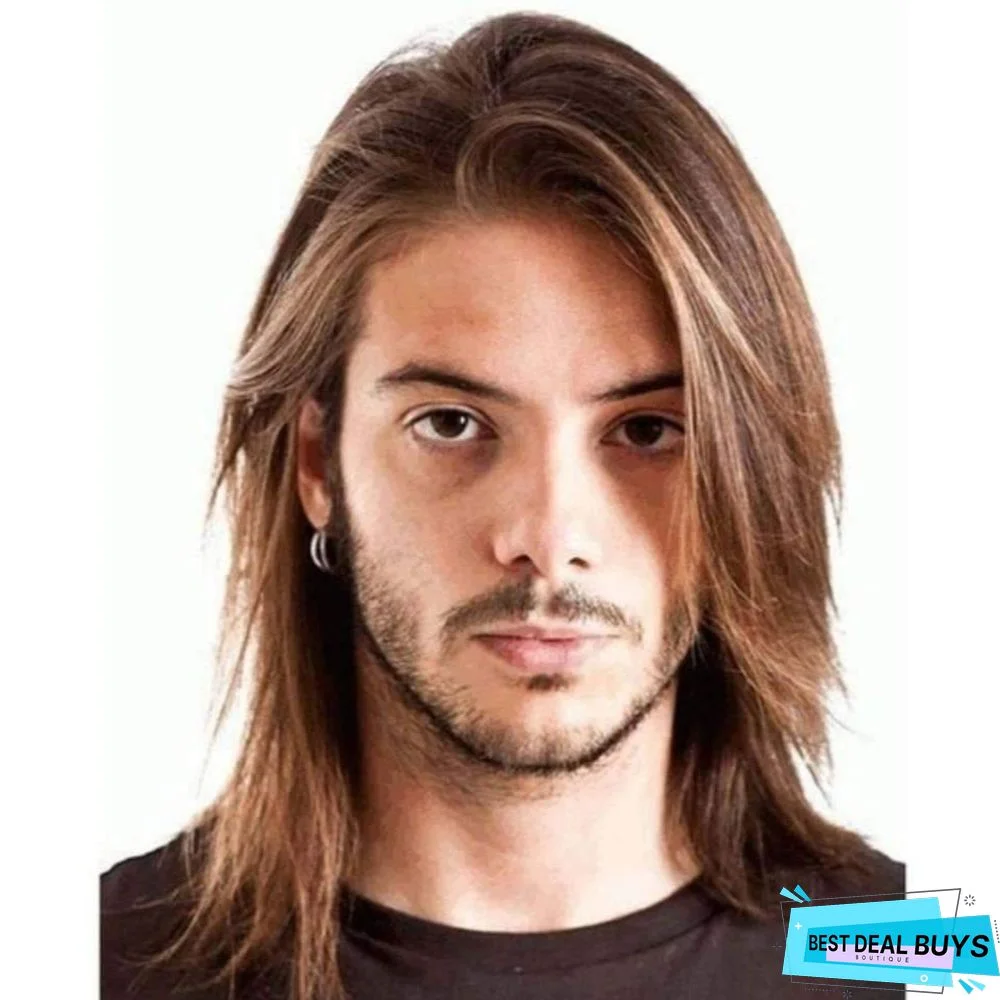 Hot Selling New Wig Men's Brown Short Straight Hair